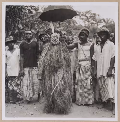 Akalaka Youths With Masquerade